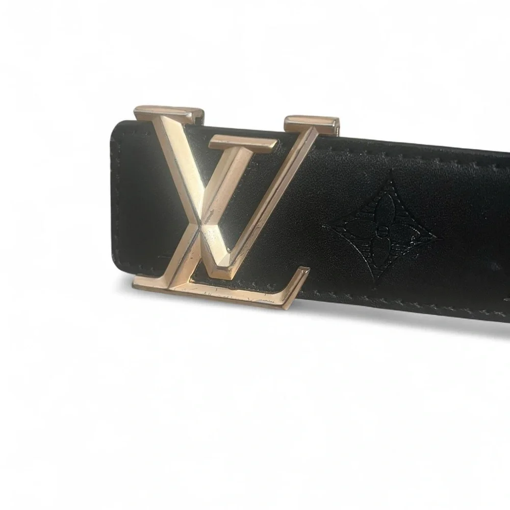 Louis Vuitton Black Belt with Gold Buckle - Picture 2 of 7